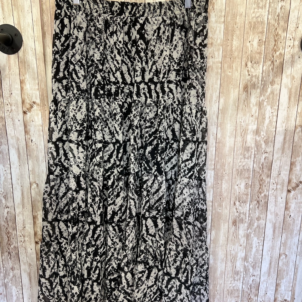 Faded Glory Black And White Smocked Maxi Skirt